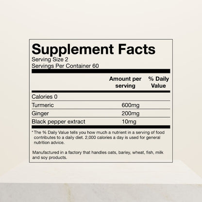 Organic Ginger & Turmeric  | 60 Capsules